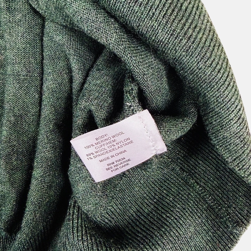 Orvis Sweater Mens Size XL Hunter Green Merino Wool V-Neck Pullover Shirt Soft - Picture 4 of 6